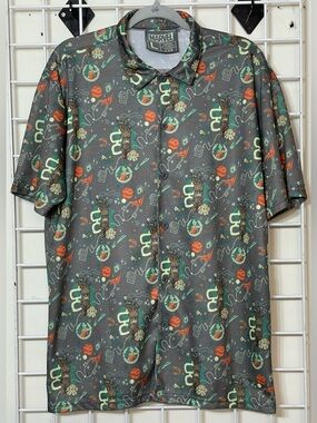 Guardians Of The Galaxy Disney Marvel ALL OVER PRINT Button Up Shirt L Large